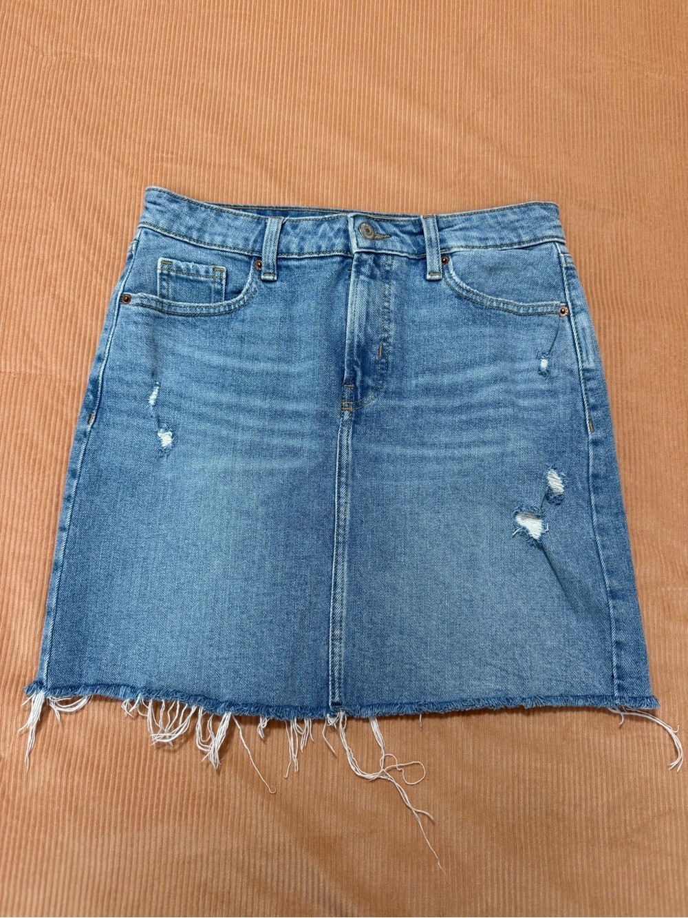 Old Navy Light Blue Distressed Denim Mini Skirt